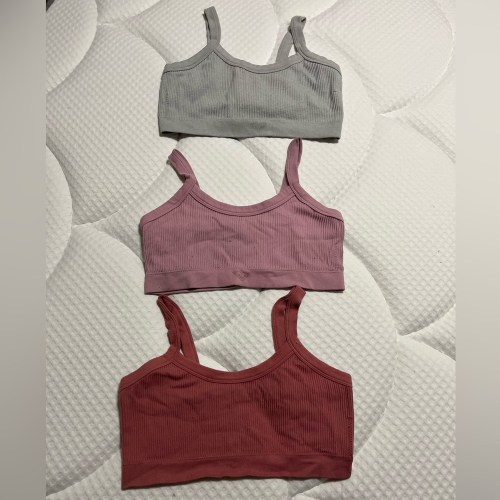 Roxy Ribbed Camisole Set in Gray, Mauve & Rose